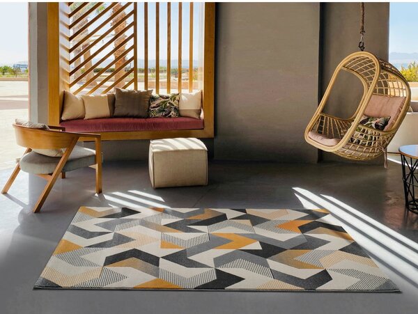 Covor Universal Gladys Abstract, 60 x 120 cm, portocaliu-gri