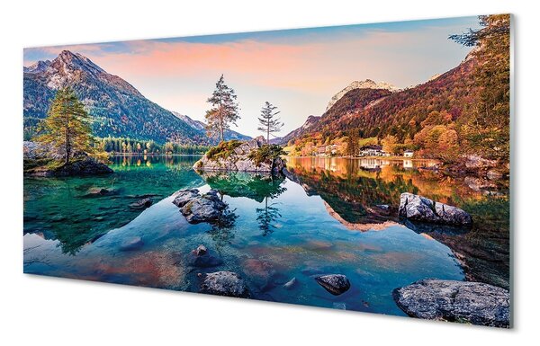 Tablouri pe sticlă toamnă lac de munte Germania alps