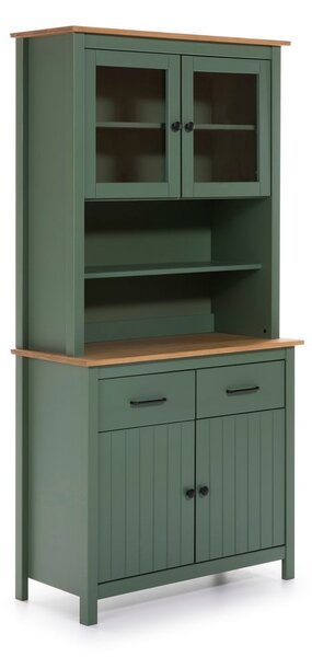 Vitrină verde din lemn de pin 90x180 cm Miranda – Marckeric