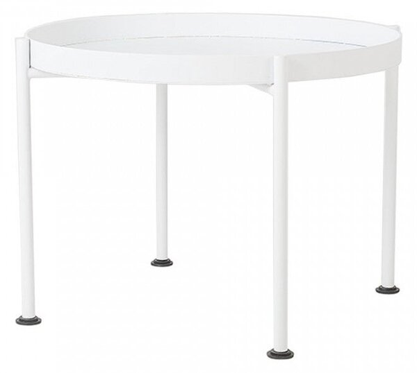 Masa alba pentru cafea din otel 60 cm Hanna Round