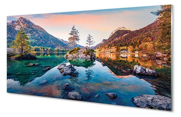 Tablouri pe sticlă toamnă lac de munte Germania alps