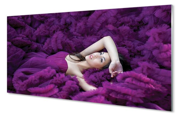 Tablouri pe sticlă Femeie violet