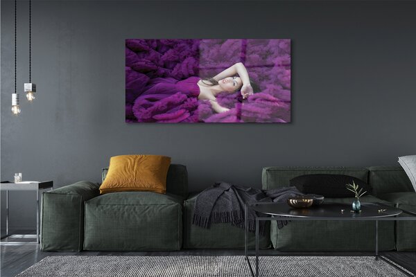 Tablouri pe sticlă Femeie violet