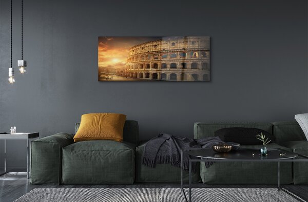 Tablouri pe sticlă Roma Colosseum apus de soare