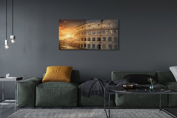 Tablouri pe sticlă Roma Colosseum apus de soare