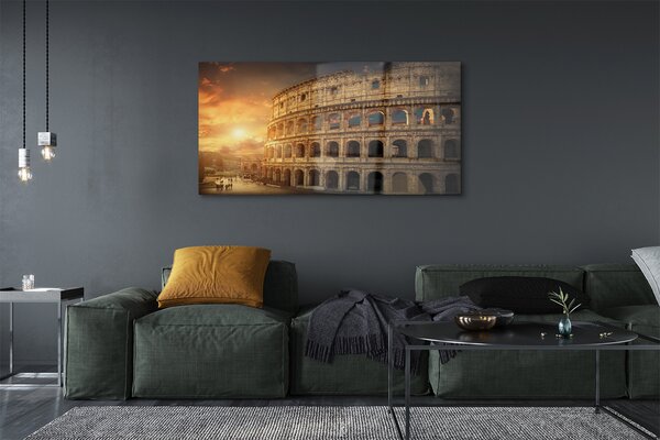 Tablouri pe sticlă Roma Colosseum apus de soare