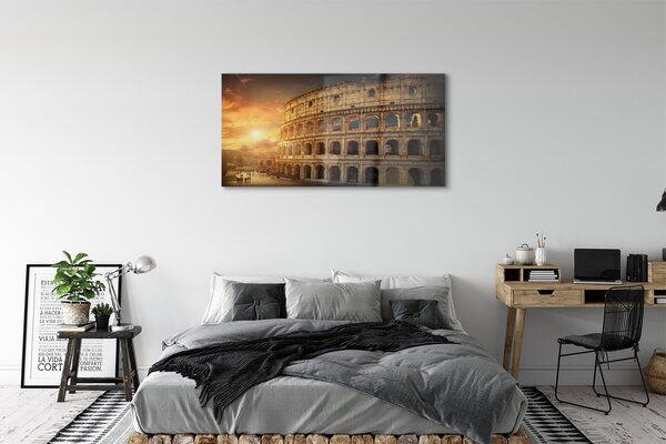 Tablouri pe sticlă Roma Colosseum apus de soare