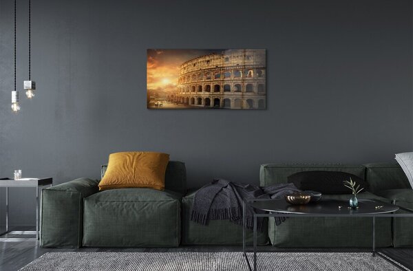 Tablouri pe sticlă Roma Colosseum apus de soare