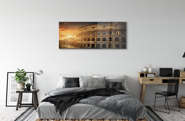 Tablouri pe sticlă Roma Colosseum apus de soare