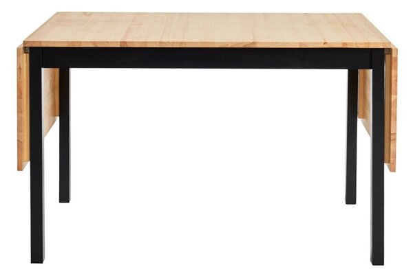 Masă de dining extensibilă din lemn de pin cu structură neagră Bonami Essentials Brisbane, 120 (200) x 70 cm