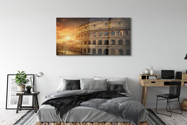 Tablouri pe sticlă Roma Colosseum apus de soare