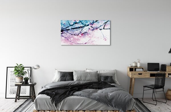 Tablouri pe sticlă Copac bastoane cer