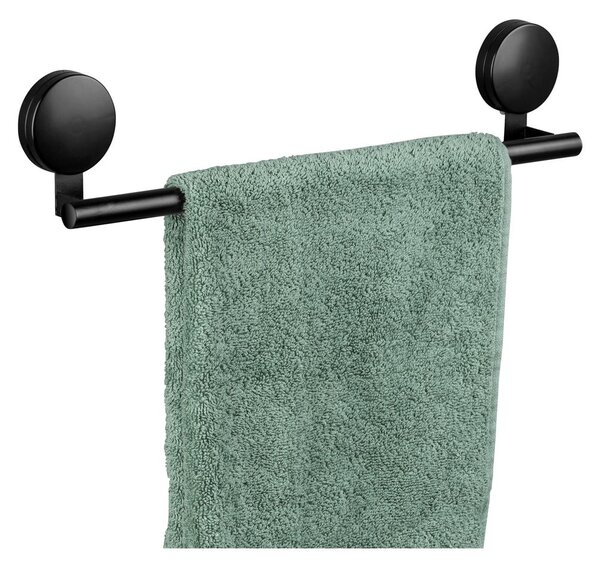 Suport de perete pentru prosoape Wenko Static-Loc® Pavia, lățime 40 cm, negru