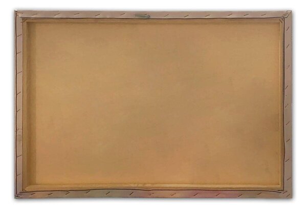 Tablou pânză Frunze, Albastru - Auriu, 30x90 cm