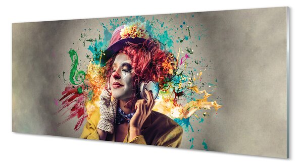 Tablouri pe sticlă CLOWN vopsea note