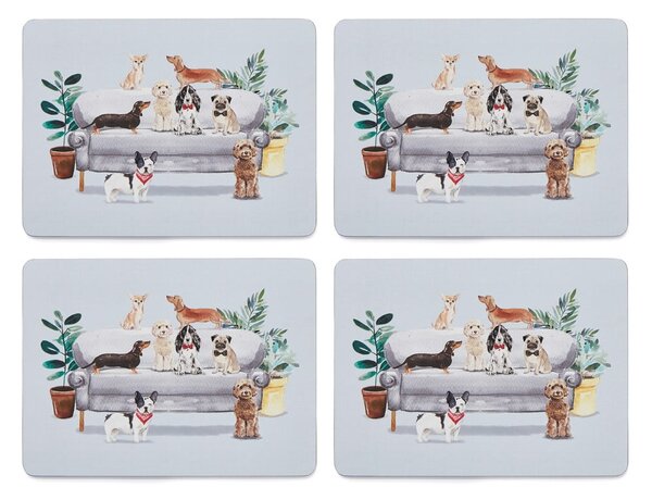 Set de 4 suporturi farfurii din plută 21.5x29 cm Curious Dogs - Cooksmart ®