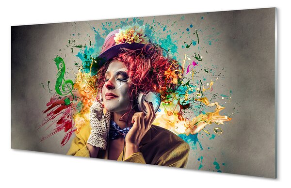 Tablouri pe sticlă CLOWN vopsea note