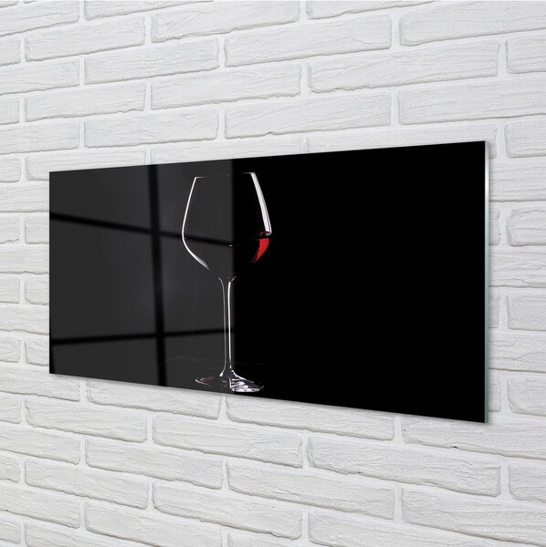 Tablouri pe sticlă fundal negru cu un pahar de vin