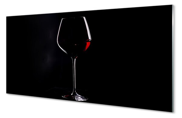 Tablouri pe sticlă fundal negru cu un pahar de vin