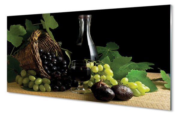 Panouri de sticlă frunze de struguri de vin Coșul de gunoi