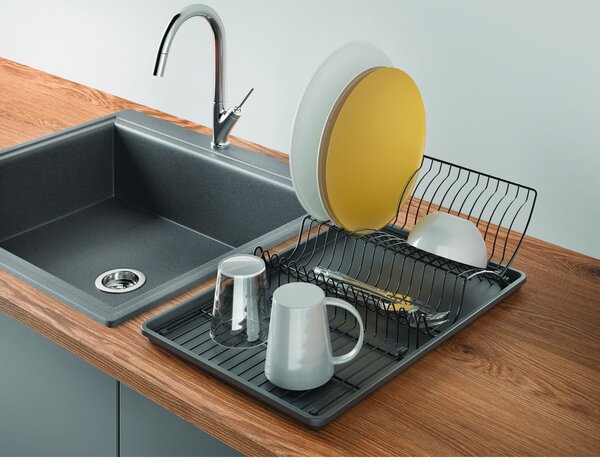 Scurgător vase din oțel inoxidabil Metaltex Lava, gri antracit