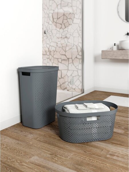 Coș de rufe Curver Infinity Hamper, 60 l, gri