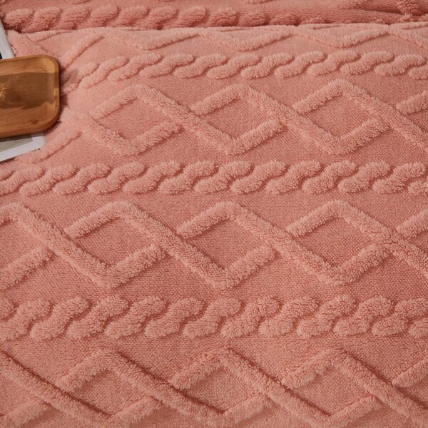 Patura cu blanita, model tricotat 200 x 230 cm, albastru inchis