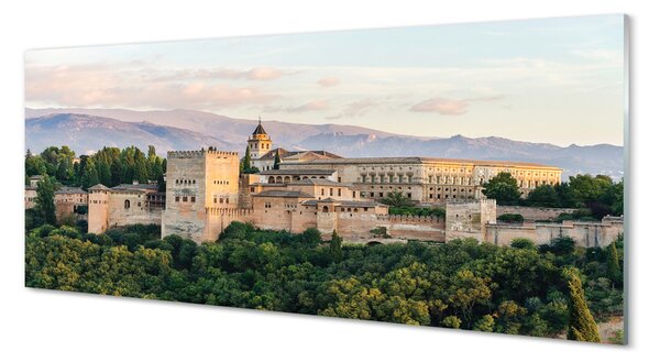 Tablouri pe sticlă Spania Castelul de pădure de munte
