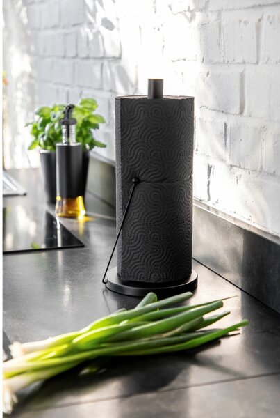 Suport magnetic pentru role de bucătărie Wenko Black Outdoor Kitchen Clayton, negru