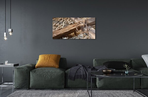 Tablouri pe sticlă spini pietre Cross