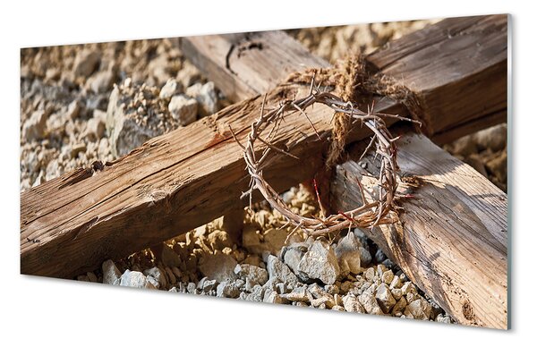 Tablouri pe sticlă spini pietre Cross