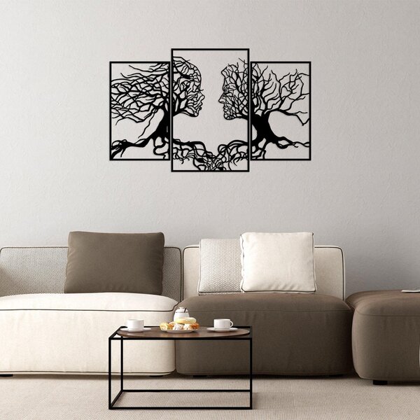 Decoratiune de perete Metal Tanelorn, Negru, 71x116 cm