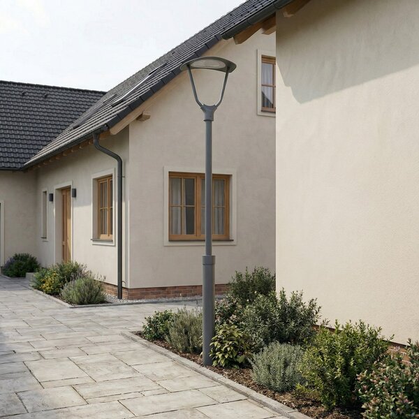 Lămpi de exterior Lucande, Tarasu, Gri, Terasă, Aluminiu, Modern