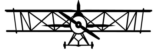 Decoratiune de perete Metal Avion, Negru, 23x70 cm