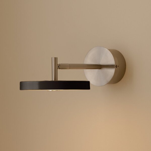 UMAGE Aplică de perete cu LED Asteria Short, negru, oțel, racord direct, reglabil, Negru, dormitor, Metal, Design