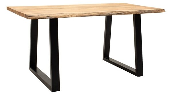 Masă Miles Slim, natural/negru, 140x80x76 cm