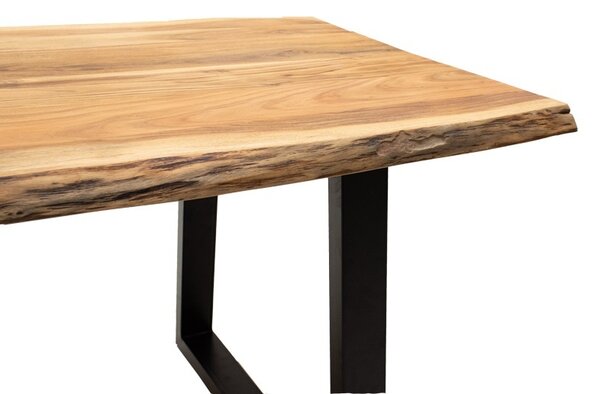Masă Miles Slim, natural/negru, 140x80x76 cm