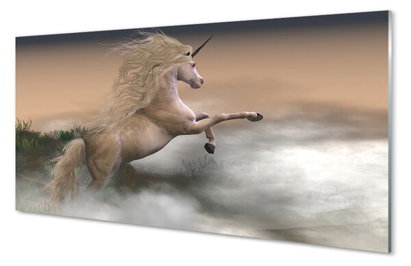 Tablouri pe sticlă nori Unicorn