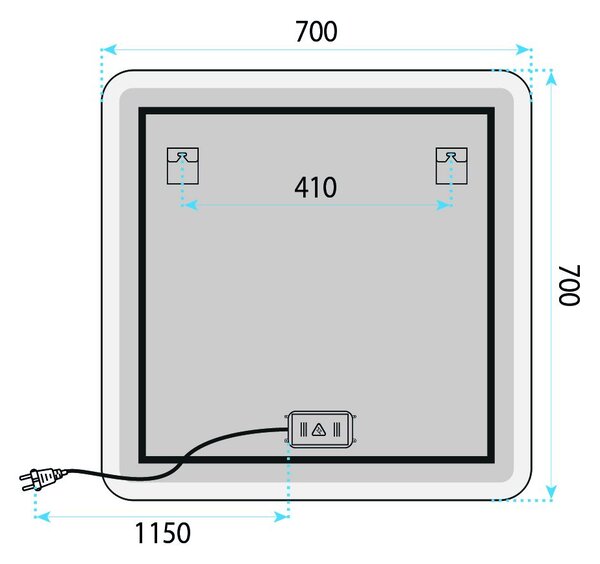 Oglindă LED 70x70cm TOP-2
