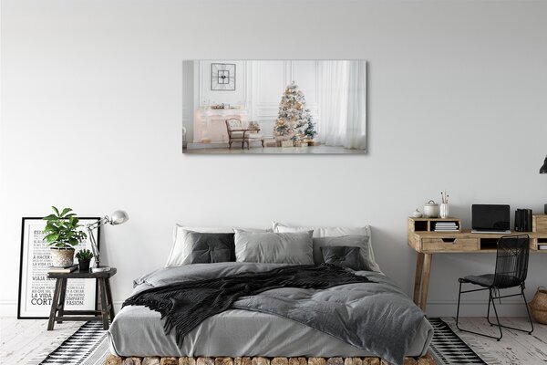 Tablouri pe sticlă Jucării și decorații de brad