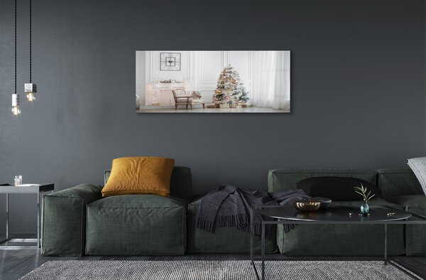 Tablouri pe sticlă Jucării și decorații de brad