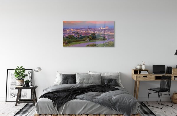 Tablouri pe sticlă râu Italia Panorama