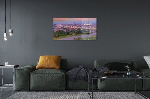 Tablouri pe sticlă râu Italia Panorama