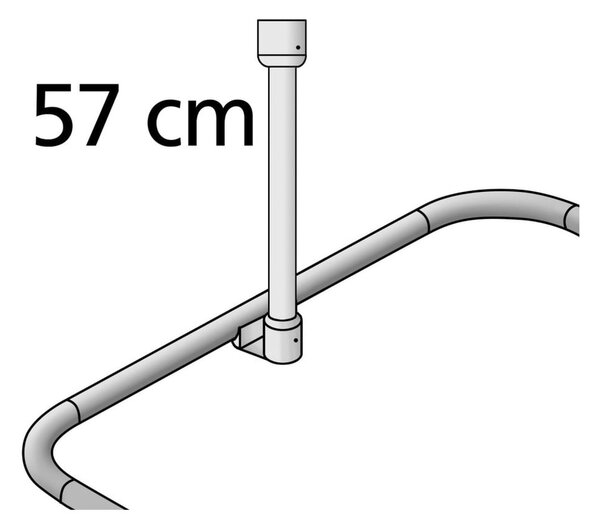 Suport de tavan alb pentru perdea de duș 57 cm - Wenko