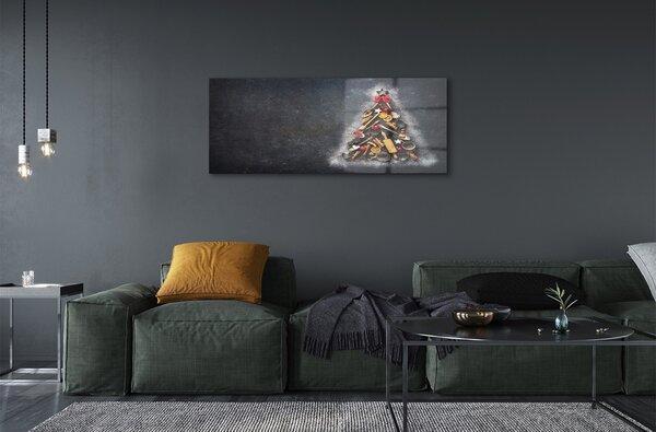 Tablouri pe sticlă Jucării și decorații de brad