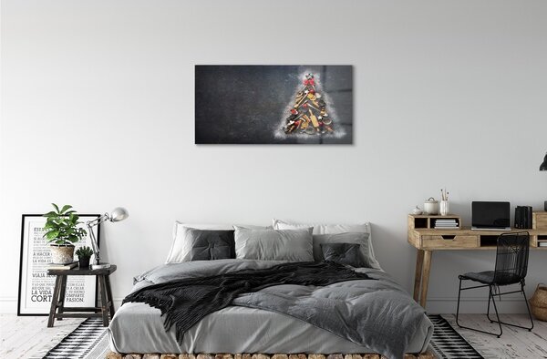 Tablouri pe sticlă Jucării și decorații de brad
