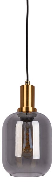 Näve Fumo lampă suspendată, sticlă fum, 1 bec Ø 21cm, reglabil, Gri, Camera de zi / sufragerie, Sticlă, Modern