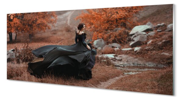 Tablouri acrilice munți de toamnă Femeie
