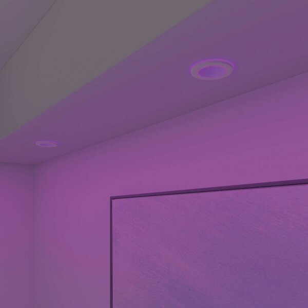 Calex Smart Halo downlight încastrat CCT RGB alb, reglabil, Alb, Camera de zi / sufragerie, Plastic, Modern, Plafon încastrat