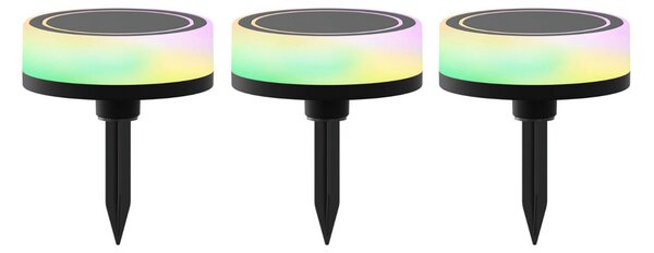 Calex Smart Outdoor Ground Spot, CCT RGB 3 becuri., reglabil, Negru, Plastic, Modern